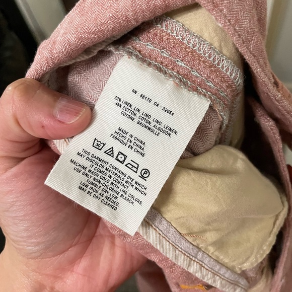 Pilcro and the Letterpress Linen Blend Pants Size 6 Pink Wide Leg - Picture 6 of 6